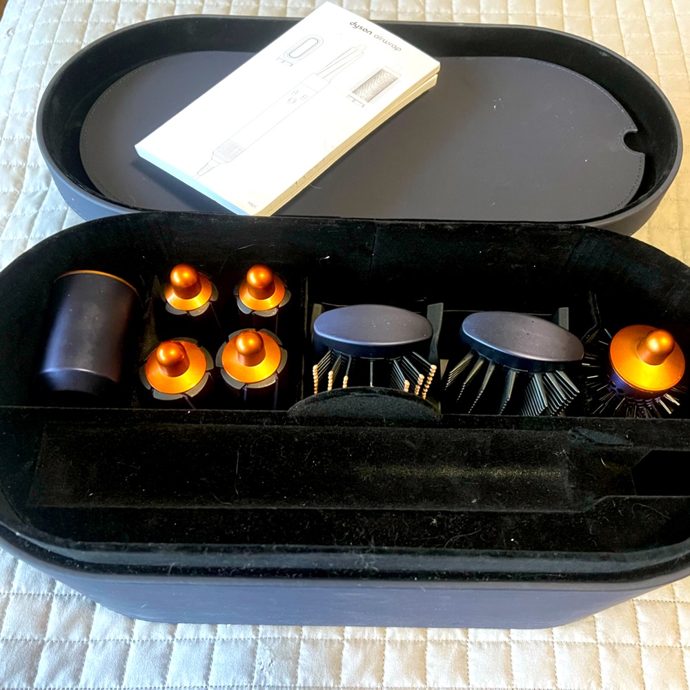 Prussian blue Dyson attachments with box